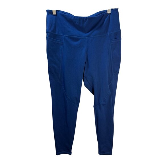 Danskin Womens High-Waisted Capri Leggings With Pockets Blue Size L - Picture 1 of 12